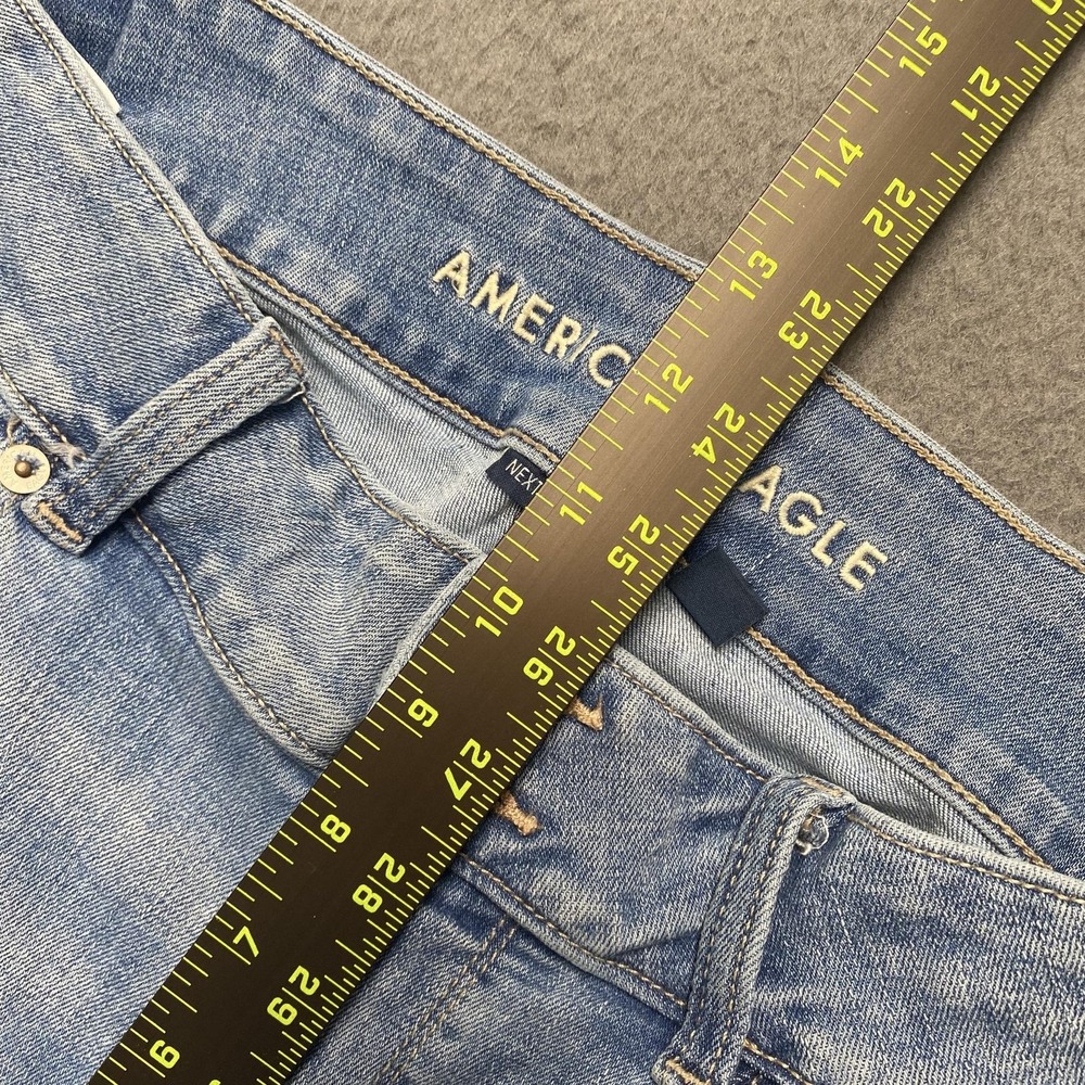 American Eagle Jeans Womens 12 Short Light Wash Artist Crop Next Level Stretch - Picture 10 of 11